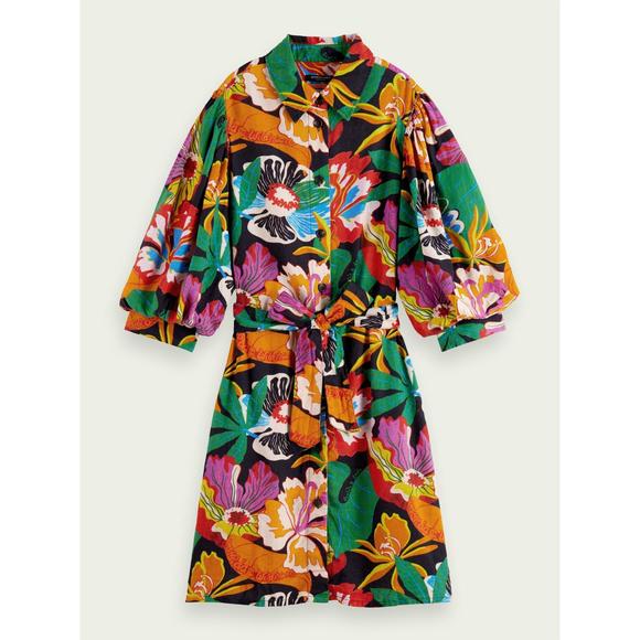 NEW SCOTCH & SODA cassie linen blend dress in floral - Picture 4 of 6